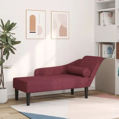 Productafbeelding van Maison Exclusive - Chaise longue met kussen, wijnrood stof