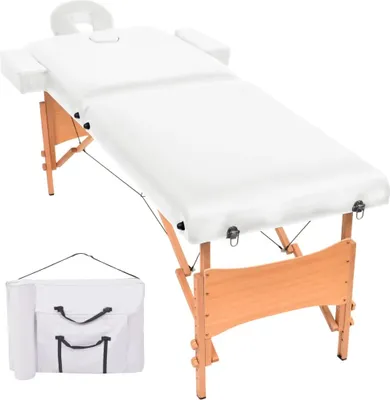 Obrázok produktu pre Maison Exclusive - Masážny stôl 2 zóny Sklopný 10 cm Sedadlo Biela