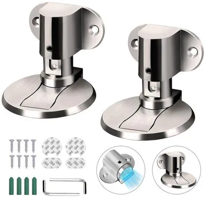 Produktbild von Magnetische Vloerstopper aus Edelstahl in Silberfarbe