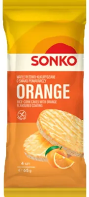 Productafbeelding van SONKO Rijstwafels met maïs, met sinaasjesmaak, 65g