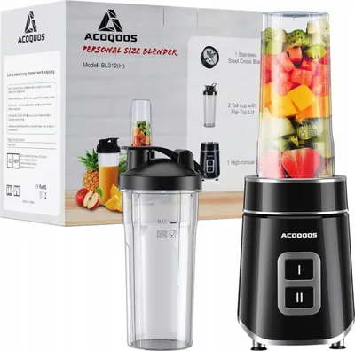 Zdjęcie produktu dla Acoqoos Mikser Kielichowy Do Robienia Smoothie 550W 2 Butelki 600Ml Bez Bpa