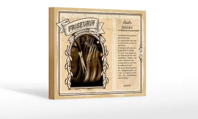 Produktbild von Holzschild Berufe 18x12 cm Friseurin Stylistin Blick Schöne