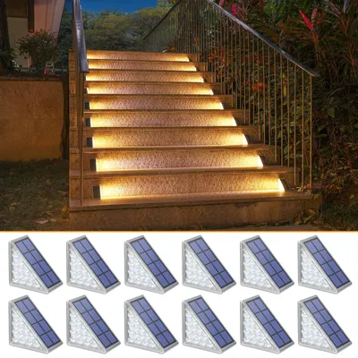 Productafbeelding van Trapverlichting op zonne-energie, 12 stuks, buitentrapverlichting waterdicht IP67