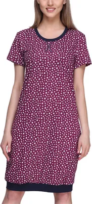 Image de Chemise de nuit pour femme Merry Style MS10-184 (bordeaux/étoiles, M)
