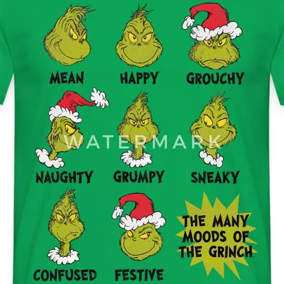 Produktbild von Spreadshirt Der Grinch Moods Of The Grinch Stimmungen Männer T-Shirt, S, Kelly Green