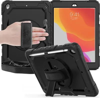 Produktbild von Tech-Protect Solid360 Ipad 10.2 7 / 8 / 9 / 2019-2021 Schwarz