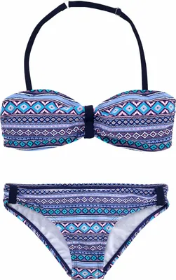 Produktbild von s.Oliver Bandeau-Bikini blau-bedruckt Größe 122/128