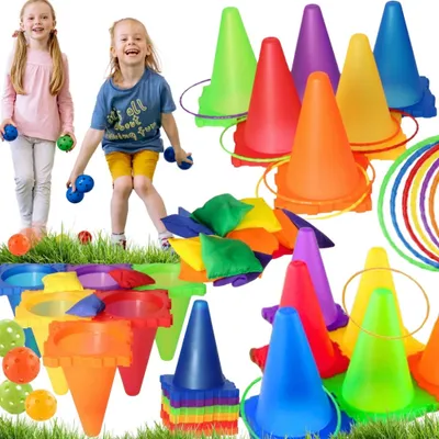 Produktbild von Woopie Garden-Spielset 3-in-1-Wurf auf das Ziel, Kegel, Reifen, Taschen, 30-tlg.