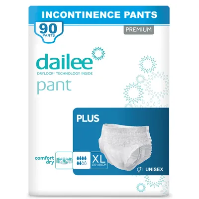 Produktbild von Dailee Pants Plus XL - 90x Windeln für Erwachsene - Inkontinenz Pant Männer und Damen - 6 Tropfen, Größe X-Large