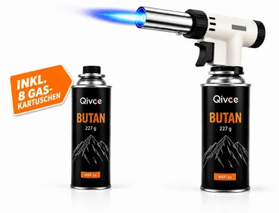 Produktbild von Gasbrenner Bunsenbrenner Lötlampe Lötbrenner Gasanzünder + Gaskartuschen 227g