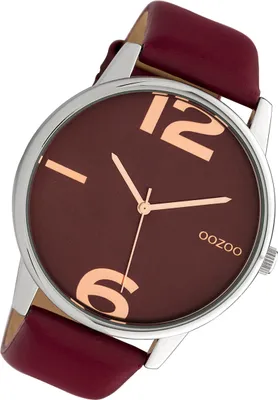 Produktbild von Oozoo Armbanduhr weinrot Leder Timepieces Damen Analog-Quarzuhr UOC10373