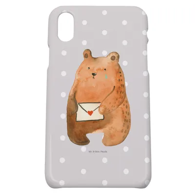 Produktbild von Mr. & Mrs. Panda Iphone 10 Handyhülle Bär Vermissen - Grau Pastell - Geschenk, Liebeskummer, Cover, X, Freund, Teddybär, Unglücklich Verliebt, Verreist, Handy, Hülle