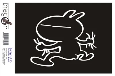 Produktbild von Aufkleber / Autoaufkleber - JDM / Die cut / Auto / OEM - Funny bunny fear with ravaine - 210x180mm pink - Heckscheibe / Heckscheibenaufkleber