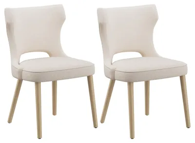 Immagine prodotto di Set da 2 sedie da pranzo COLAMY – Sedie imbottite con schienale alto in stile club, per sala da pranzo, cucina e soggiorno, beige