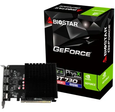 Produktbild von Biostar GeForce GT 730, Grafikkarte, (passiv gekühlt, 4x HDMI)