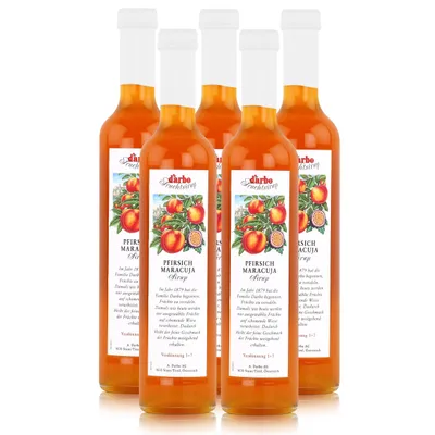 Produktbild von Darbo Pfirsich Maracuja Sirup 500ml - Cocktails Kaffeesirup (5er Pack)