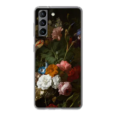 Produktbild von MuchoWow® Handyhülle Schutzhülle Hülle für Samsung Galaxy S21 Vase mit Blumen - Gemälde von Rachel Ruysch Silikon Softcase Handy Hülle - Softcase