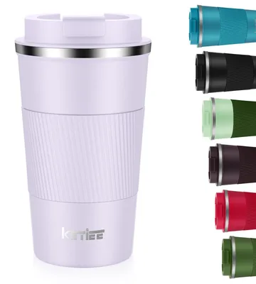 Produktbild von Thermobecher - Doppelwandig vakuumisoliert - Reisebecher für Kaffee und Tee mit auslaufsicherem Deckel - 510 ml - Hellviolett