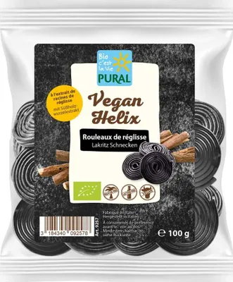 Zdjęcie produktu dla Wegańskie ślimaki Helix z lukrecją 100g