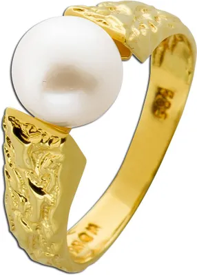 Produktbild von Perlenring Gold 585 14K Akoyaperle 7.4mm Antikschmuck 1980  17