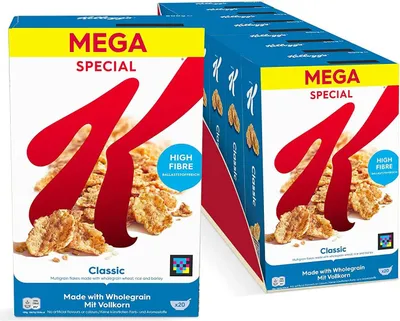 Produktbild von Kellogg’s Special K Classic (7 x 600 g) – knusprige Getreide-Flakes mit Vollkornweizen – ballaststoffreiche Frühstückscerealien – natürlicher Genuss ohne künstliche Farb- und Aromastoffe