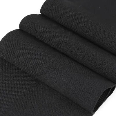 Bündchen mit Kordeltunnel Taillenbündchen 14 x 90 cm Bündchenstoff elastisch gerippt schwarz
