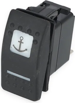 Produktbild von Kippschalter, 12 V, ON-OFF-ON, mit Schaltersymbol wählbar, Kunststoff Symbol: Ankerwinde