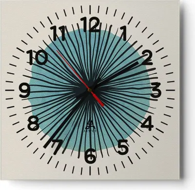 Produktbild von Wanduhr - Quadrat - Glasuhr - Auge Abstraktion Modern - 30x30cm - Schleichendes Uhrwerk - Lautlos - zum Aufhängen bereit - Dekoration Modern - Wanddekoration aus Glas - C4AC30x30-4224
