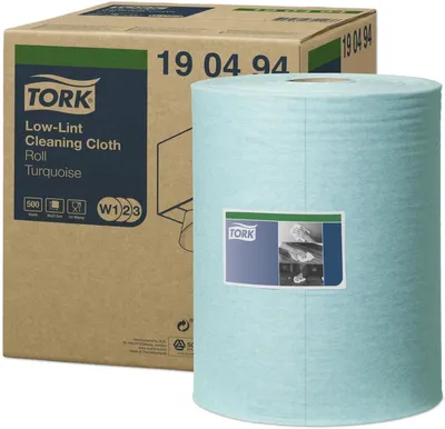 Obrázek produktu pro Čistící utěrky s nízkým obsahem žmolků W1/W2/W3 1vrstvé 27,5x36cm tyrkysové 500 utěrek