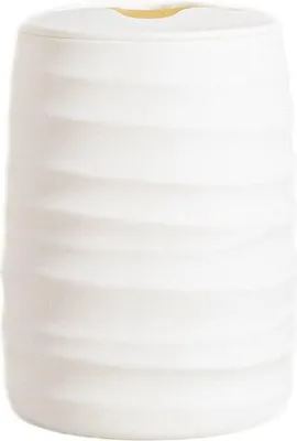 Obrázok produktu pre HOMLA TORUS kúpeľňový pohár s reliéfom biely 8,2x8,2x11 cm