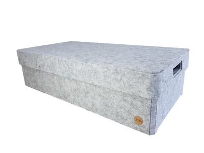Produktbild von Aufbewahrungsbox CLASSIC Filz Gr. XL (64x32x17 cm) mit Deckel in hellgrau meliert