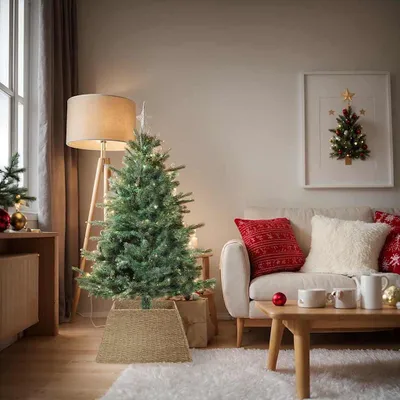 Productafbeelding van Maison Exclusive - Kerstboomrok, vierkant, bruin, 70 x 70 x 28 cm