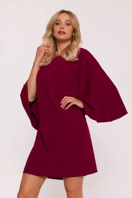 Productafbeelding van BeWear dames mini-jurk Pam S426, bordeauxrood, maat XL