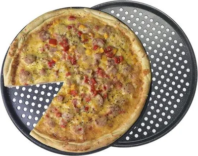 Image de Plaque à pizza perforée Famanu - 36 cm - Lot de 2