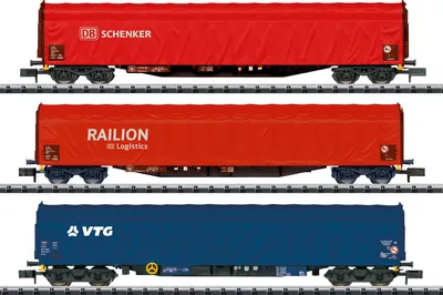 Produktbild von Minitrix 18801 Schiebeplanenwagen-Set Rilns