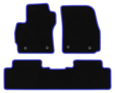 Produktbild von Fußmatten Velours Schwarz/Blau für Mazda Premacy II 2005-2010 Set 3-tlg
