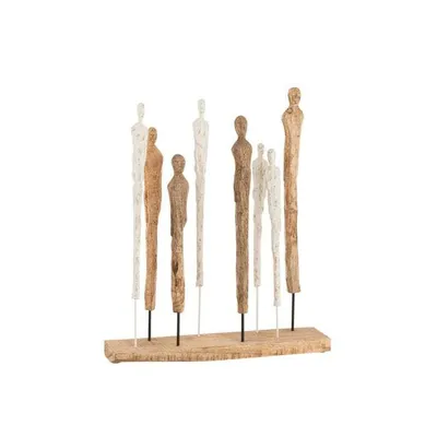 Produktbild von Handgefertigte Menschliche Figuren aus Mangobaum in Weiß-Natürlichem Finish