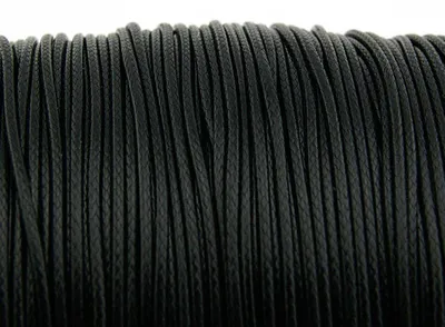 Produktbild von Vintageparts Polyesterkordel gewachst 10 m Schwarz 1 mm geflochten