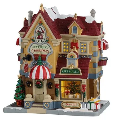 Productafbeelding van Father christmas gift shop, incl. adaptor 44338, 100 ma (white) ornament LEMAX