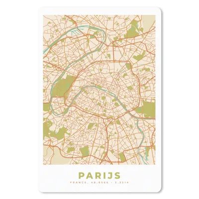 Produktbild von MuchoWow® Mauspad Mousepad Karte - Paris - Stadtplan - Vintage 40x60 cm - Mousepads - Maus Mat - Pad - Mausunterlage - Schreibtisch Accesoire