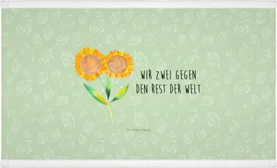 Produktbild von Mr. & Mrs. Panda Flauschtuch Blume Sonnenblume - Blattgrün - Geschenk, Sonnenblumen, Handtuch, Lieblingsmensch, Zusammen, baumwolle, gesichtshandtuch, 50x100, Garten