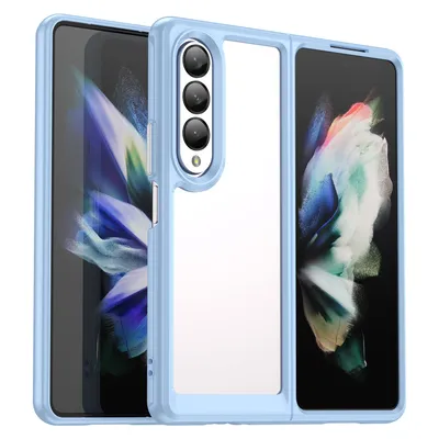 Productafbeelding van Beschermhoes voor Samsung Galaxy Z Fold4 5G, hoesje, tas, etui, bumper, kleur: blauw