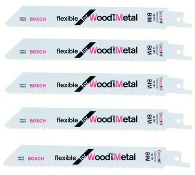 Image de Lot de 5 Lames de Scie sabre BOSCH PRO S922HF Bois / Métal