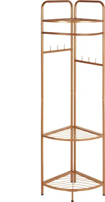 Produktbild von BELIANI Kleiderständer, Gold, Stahl-Metall, 160 cm, freistehend, deutscher Ständer mit Ablagen, glamourös, industriell