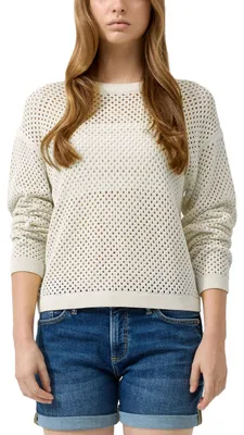 Produktbild von s.Oliver Damen Strickpullover – Langarm, Regular Fit, Ajourmuster