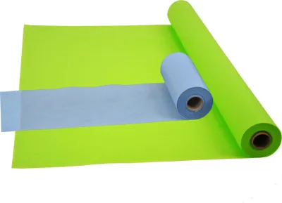 Produktbild von Sensalux Kombi-Set 1 Tischdeckenrolle 1,5m x 25m apfelgrün + Tischläufer 30cm hellblau