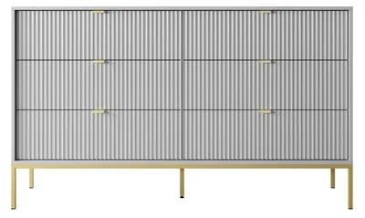 Zdjęcie produktu dla Komoda szafka z szufladami 154 cm ryflowana glamour do salonu