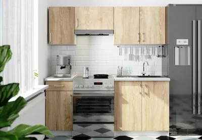 Immagine prodotto di Cucina componibile 180 cm TRIVORA - bianco / rovere sonoma