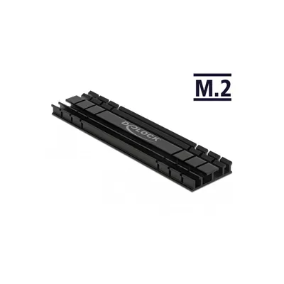 Produktbild von Delock Kühlkörper flach 100 mm für M.2 Modul schwarz