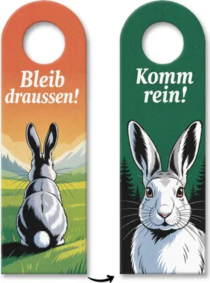 Produktbild von Bleib draussen Komm rein Hasen Türhänger Alpenschneehase